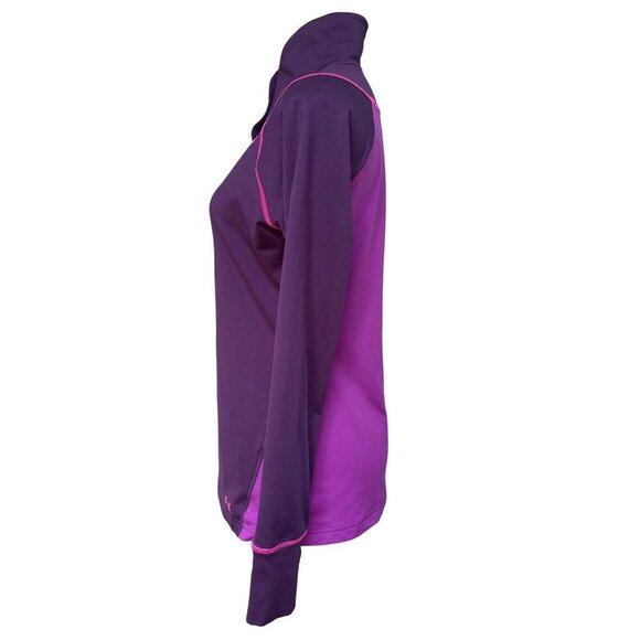 Under Armour Cold Gear Pullover, Purple With Pink Stitching Women's Size L - Picture 5 of 8